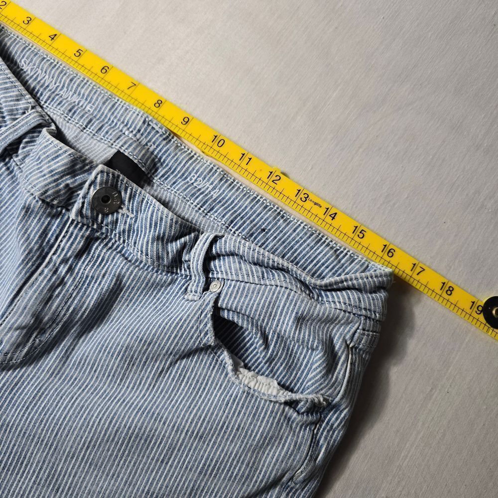A.N.A Blue And White Striped Women's Skinny Ankle Jeans - Picture 11 of 13